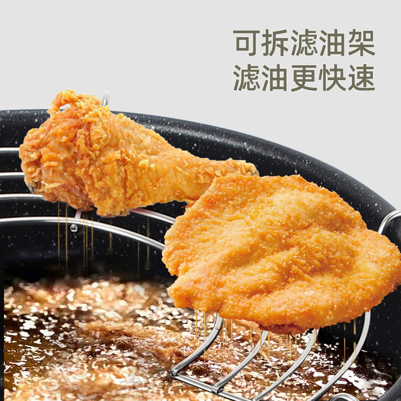 Mini freidora estilo japonés tempura antiadherente sartén hogar Cocina de inducción de gas de fondo plano freidora de filtro de aceite