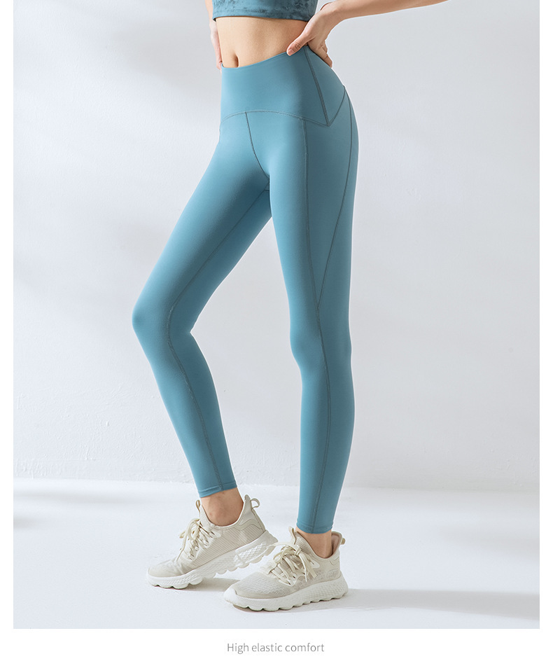 solid color hip lift high waist elastic yoga pants NSRQF127029