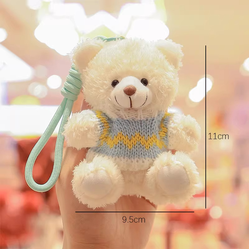 Juguetes de peluche trajes suéter osos colgante llavero adorable Teddy Bear bolso colgante pequeño regalo