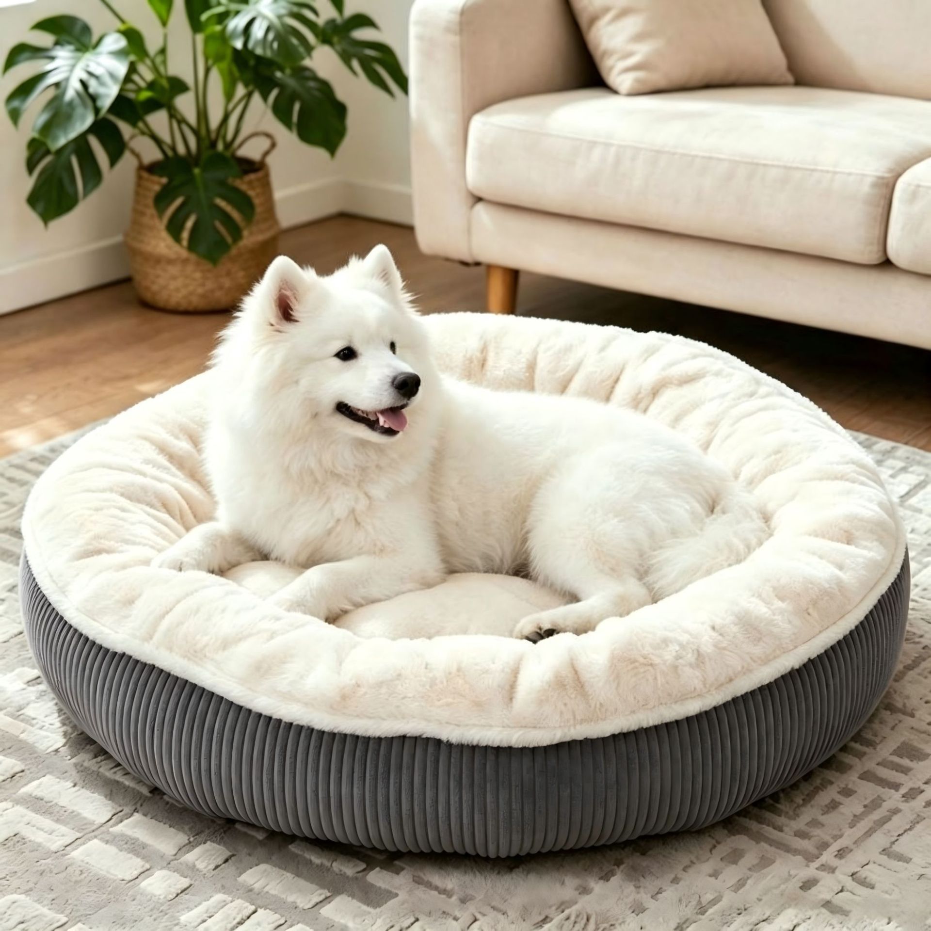 New Round Corduroy Silk Cotton Pet Mat for Autumn and Winter, Warm Sleeping Pad for Cats and Dogs, Thickened Universal Pet Bed/Dog Bed