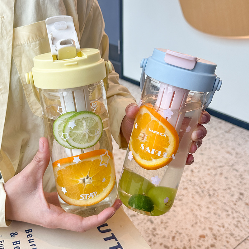 간단한 Ins 높은 붕규산 유리 높은 색상 값 여름 고온 저항하는 꽃 마시는 차 컵 휴대용 핸들러 직접 마시는 컵