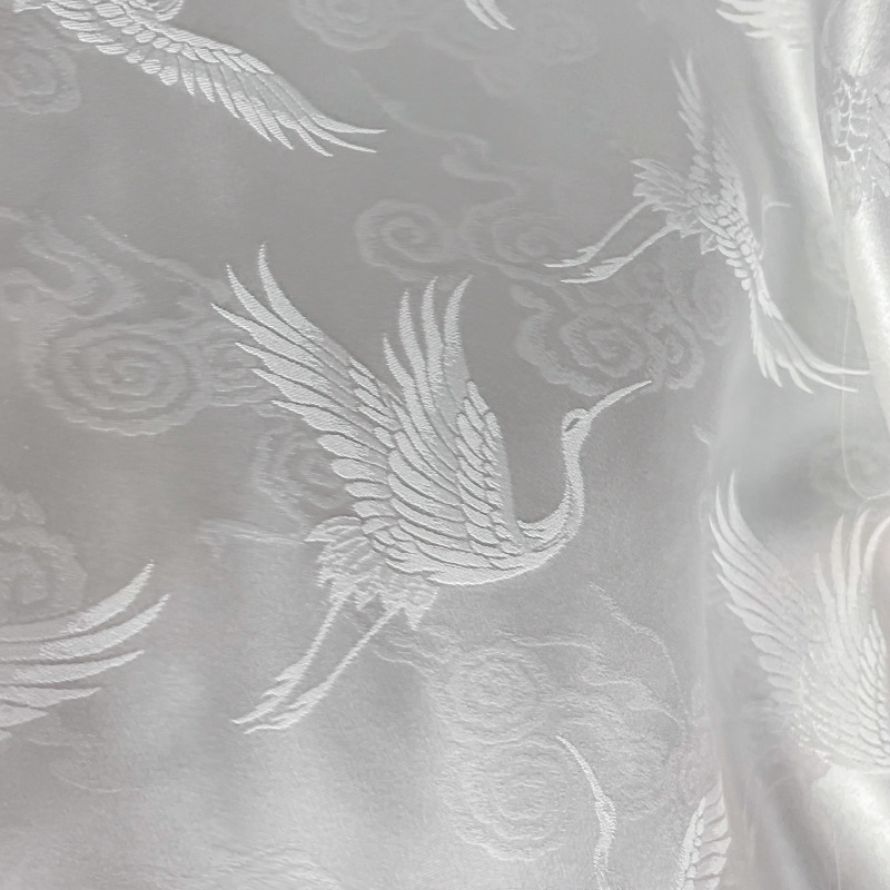 Jacquard de seda Xiangyun grúa nuevo 19mm puerta 140CM 100% seda