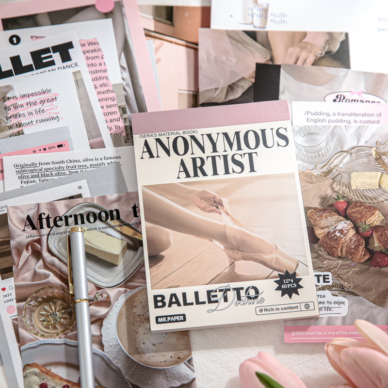 Sr. Material de papel libro artista anónimo serie ins estilo artístico diario bricolaje decoración base material Collage