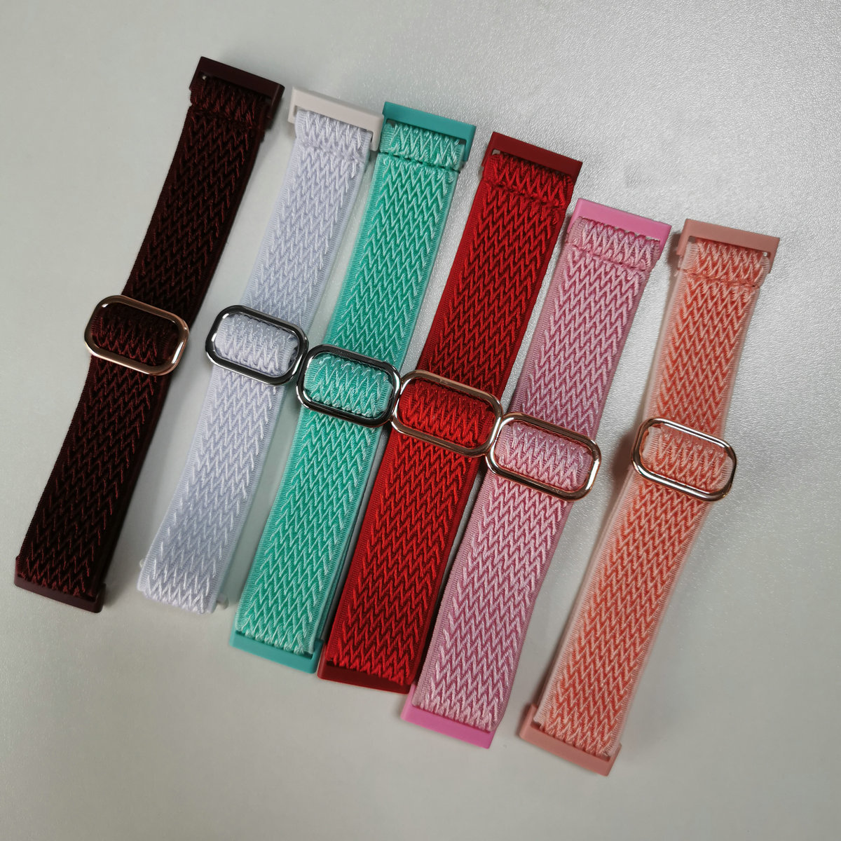 For Fitbit Charge6/5 Watch Strap Versa3/4 Stretch Nylon Strap Sport Wave Pattern Large Buckle