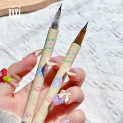 xixi color eyeliner non-smudge waterproof brown ultra-fine lying silkworm dual-use lower eyelash wine red liquid eyeliner pen