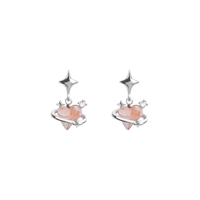 Women's Gender Plating, Inlay Design 1 Pair Ig Style Sweet Heart Shape Plating Inlay Alloy Zircon Drop Earrings