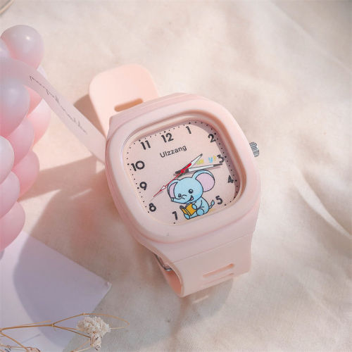 Korean Version Silicone Watch Trendy Night Light Sports Student Square Strap High Fashion Watch Wholesale