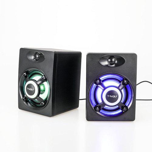 Thunderwolf S1 computer speaker RGB light-emitting subwoofer desktop desktop notebook multimedia small pair box cross-border