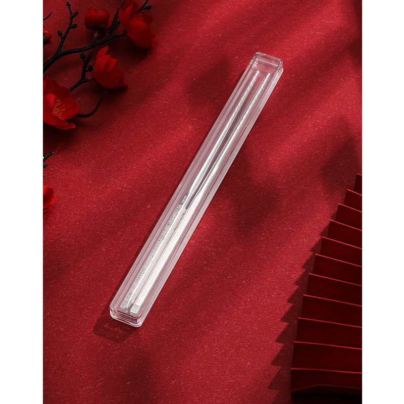 Plata palillos 999 pura plata hogar vajilla de alta gama comestible cocido plata hueco palillos chinos regalo de boda