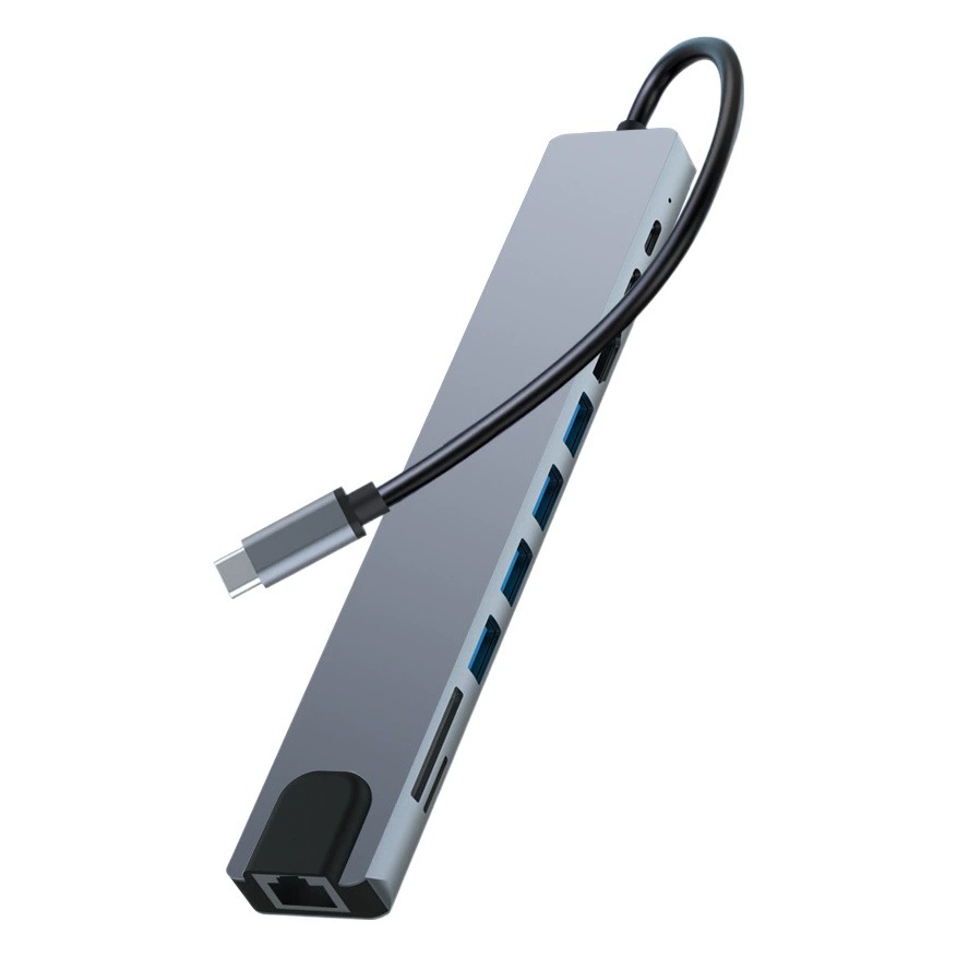 Многофункциональная док-станция 10-в-1: Type-C на HDMI 4K 30 Гц, USB 3.0, конвертер, кардридер SD/TF, PD