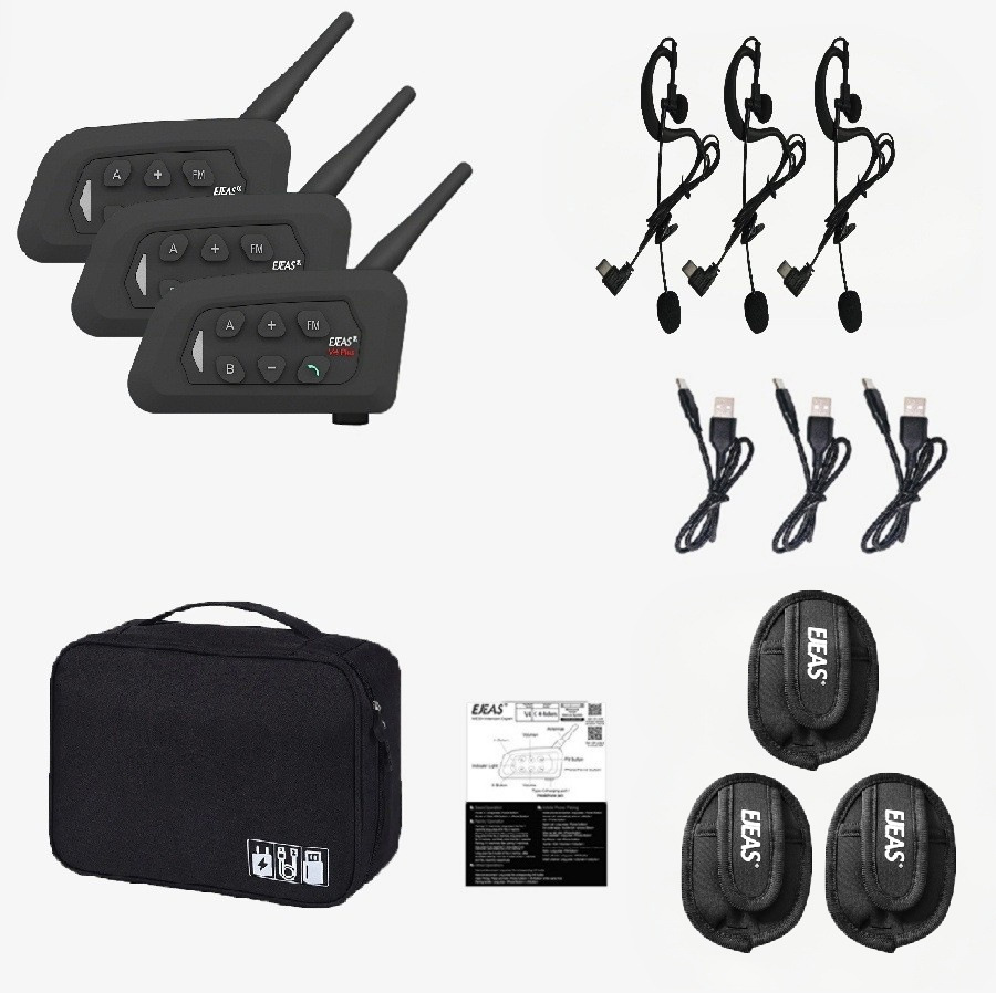 Ejeas Neutral Earphones V4Cplus Football Referee Intercom Headset 4-Person Intercom Referee Intercom Set 3-4 Set