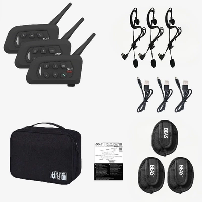Motorcycle Helmet Headset Football Referee Intercom Headset - ejeas-v4cplus-typec-neutral-earhookejeas-arm-bagbag-3-sets