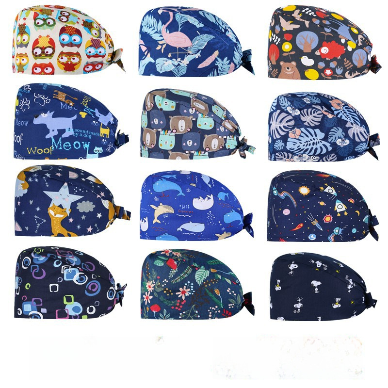 Χειρουργικό καπέλο τυπωμένο καπέλο χειρουργείου, καπέλο γιατρού, καπέλο νοσοκόμας, ομορφιά, καπέλο εργασίας κατοικίδιων ζώων, καπέλο κολοκύθας, καπέλο χελιδονοουράς_voghion.com