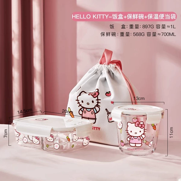 Katie cat-three-point+round soup bowl+fresh-keeping bag