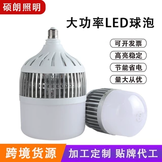 跨境led球泡大功率鳍片工厂车间仓库爆亮照明灯泡螺口e27节能灯泡