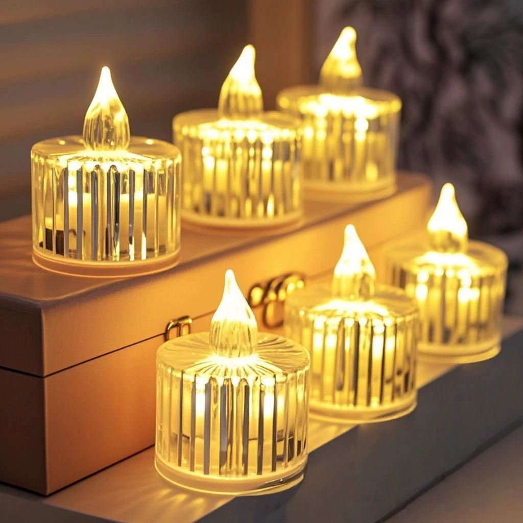 Светодиодный электронный светильник-свеча, мини-подсвечник из хрусталя, ночник, светильник для создания атмосферы на день рождения, свадьбу, атмосферный декор