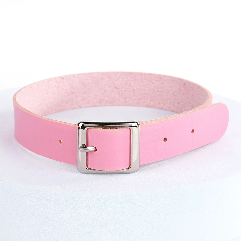 Трансграничная европейская и американская мода PU кожа минималистичный ошейник ожерелье панк уличная цепочка