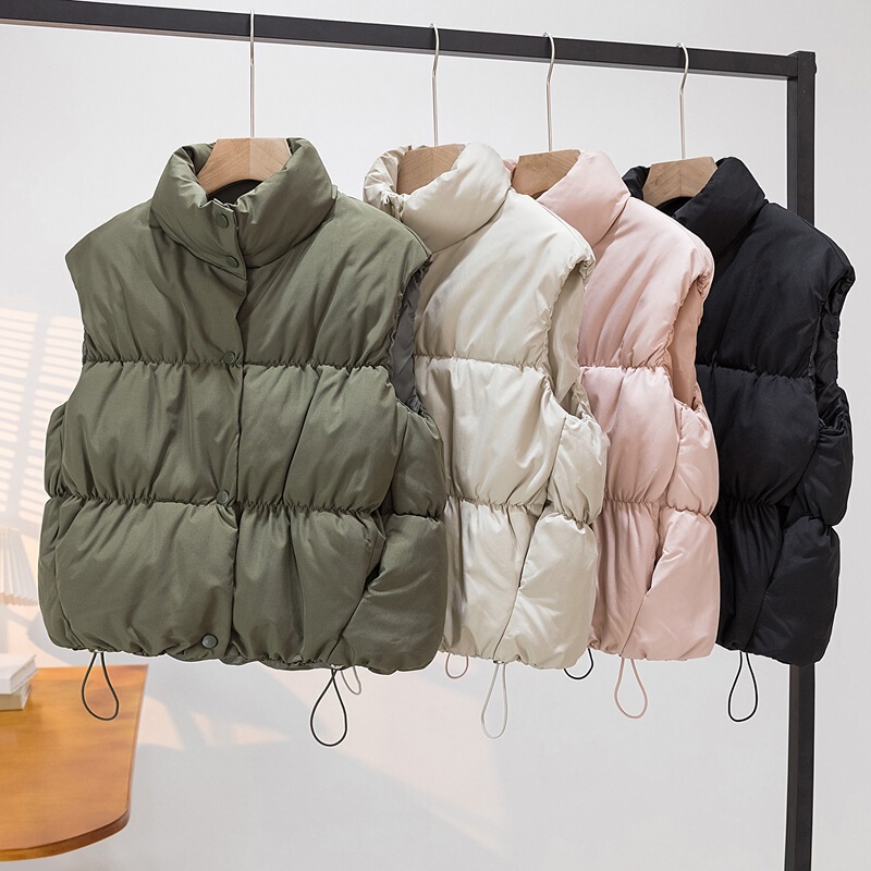 2026 Autumn/Winter Women's Short Down Cotton Vest, Thickened Jacket for Petite Women, Trendy Outerwear 2026 Autumn/Winter Women's Short Down Cotton Vest, Thickened Jacket for Petite Women, Trendy Outerwear
