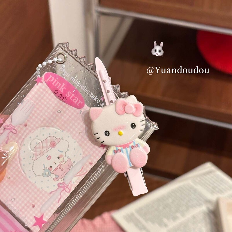 软萌坐姿猫尖嘴夹ins立体少女心百搭日系刘海侧边夹头饰女生|undefined