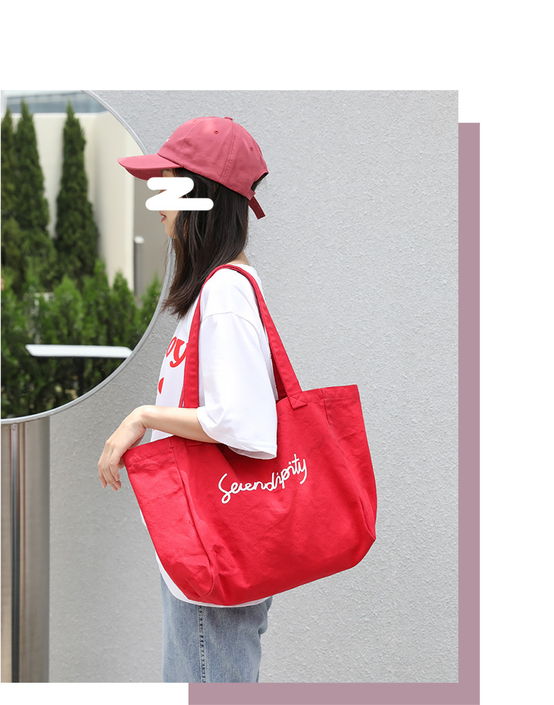 Women's Large Canvas Letter Streetwear Open Canvas Bag display picture 2
