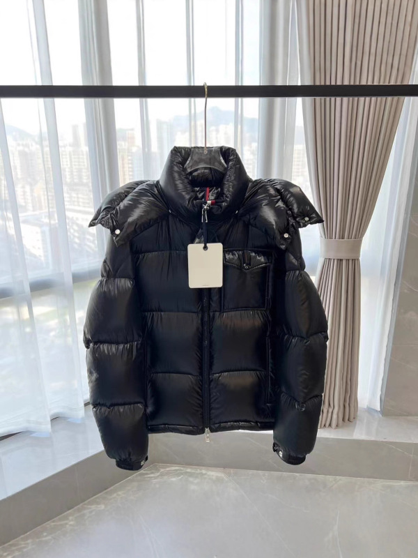 Montbeliard M家冬季纯色连帽外套蒙口羽绒服三色织带男款|undefined