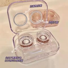 No need to twist the lid of the contact lens case, leak-proof all-in-one portable contact lens case with transparent open lid, care and storage double box
