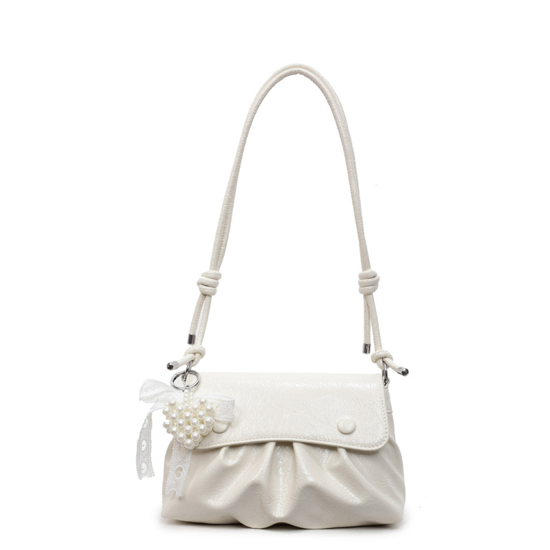 Bolsos pequeños de moda coreana 2025 verano nuevo estilo bolso femenino bolso de hombro con patrón de agarre de mano de alta gama bolso de mensajero de nube plisado