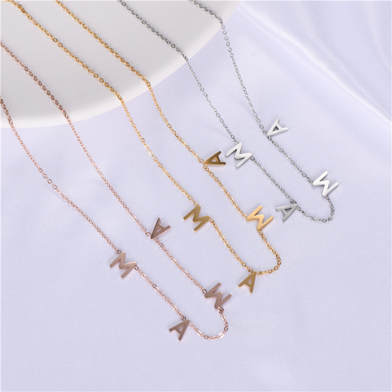 Stainless Steel, Titanium Steel Material Simple Style Letter Stainless Steel Titanium Steel Plating Necklace