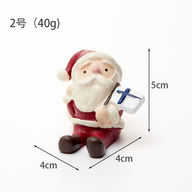 Resina de madera Papá Noel muñeco de nieve árbol de Navidad decoración de escritorio de Navidad decoración de micro paisaje