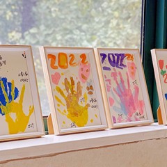 手工diy框架雙人兒童手印裱標本畫框擺台長方形木質相框批發工廠