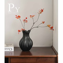 【哇噢定制】现代简约复古侘寂扇子花瓶仿真花个性高颜值陶瓷艺术