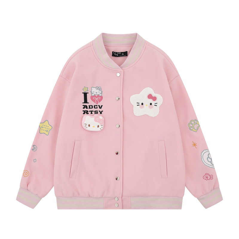 Tang Mu Trendy 2025 Autum New American Retro Cartoon Towel Embroider Design Casual Loose Men's and Women's Jackets Tang Mu Trendy 2025 Autum New American Retro Cartoon Towel Embroider Design Casual Loose Men's and Women's Jackets