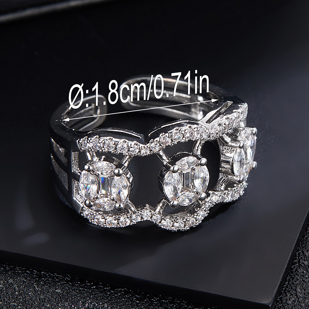Hip Hop Live Instagram Style Fashion Versatile Zircon Index Finger Ring for Men and Women_voghion.com