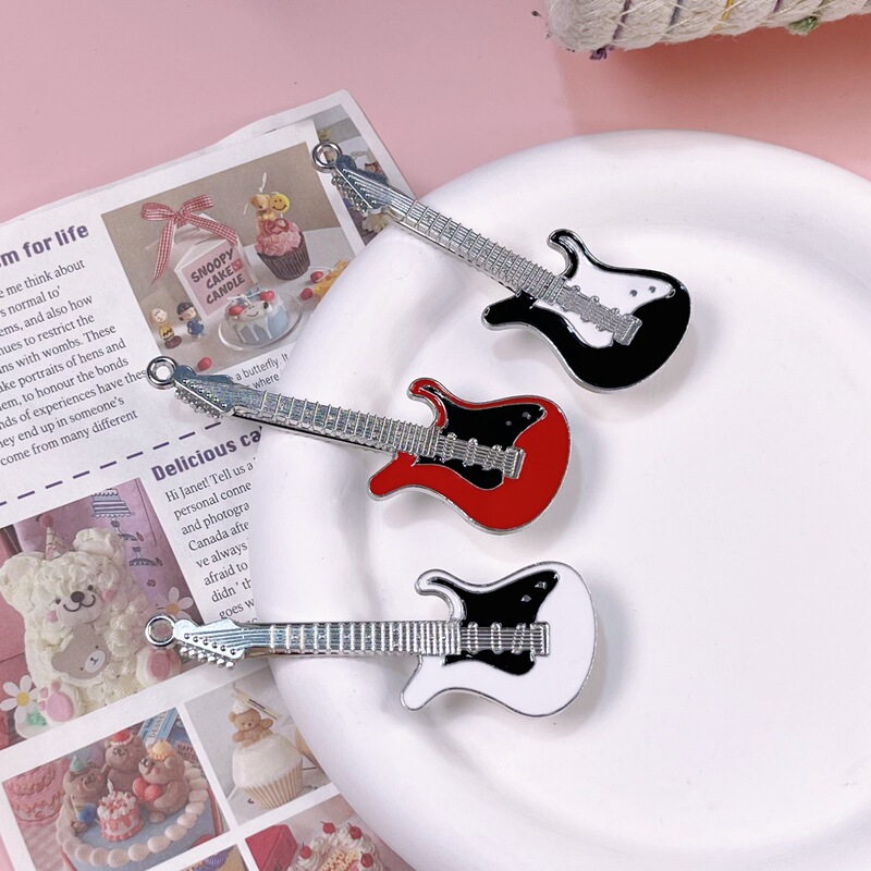 Hot Girl y2k Hairpin Metal Guitar Hairpin Cute Funny Hair Accessories Harajuku Style Bangs Side Clip Duckbill Clip Headdress