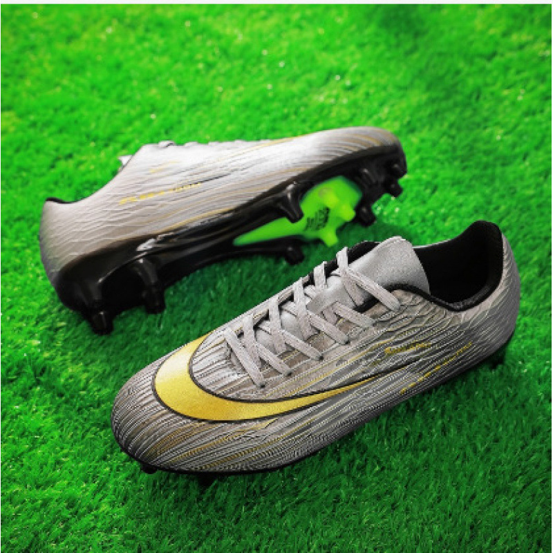 Zapatillas de Fútbol AG TF para Niños y Jóvenes TPU y Caucho Corte Bajo para Césped Natural y Artificial