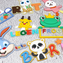 童装遮阳帽子滴塑标彩色卡通pvc橡胶装饰标胶章软胶可爱卫衣皮标