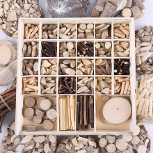 DIY木片树木片干树枝原木礼盒包装幼儿园低结构区域活动包邮批发
