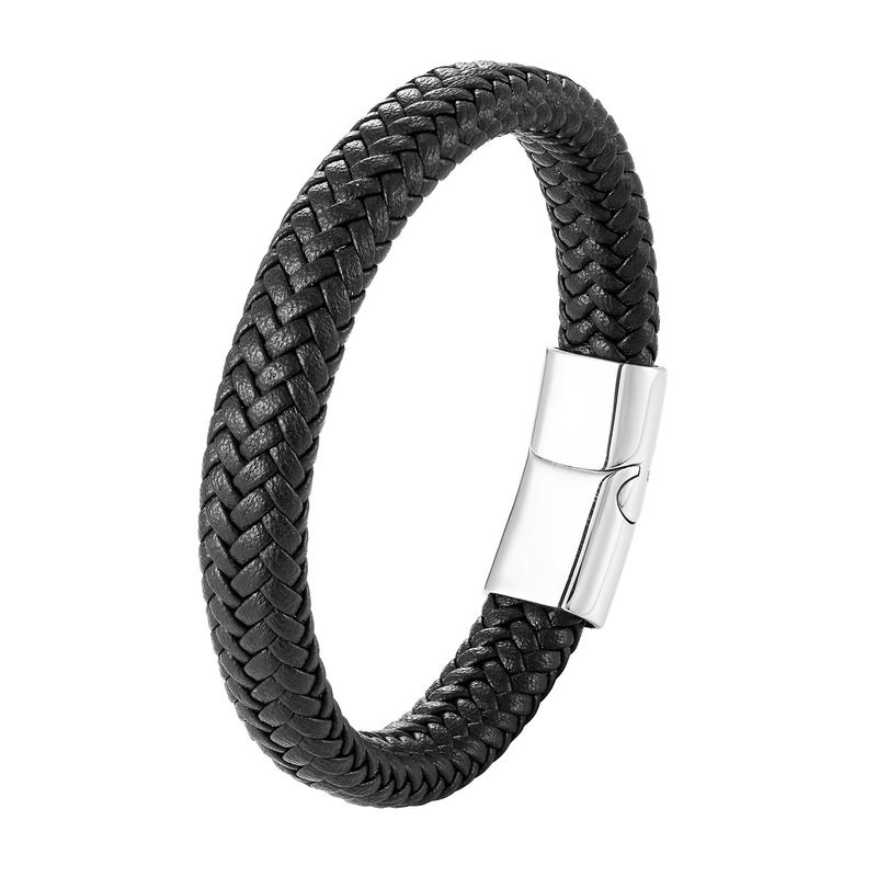 ステンレス革ブレスレット革編みブレスレット革ブレスレットシンプル革ブレスレット男性牛革ジュエリー|undefined