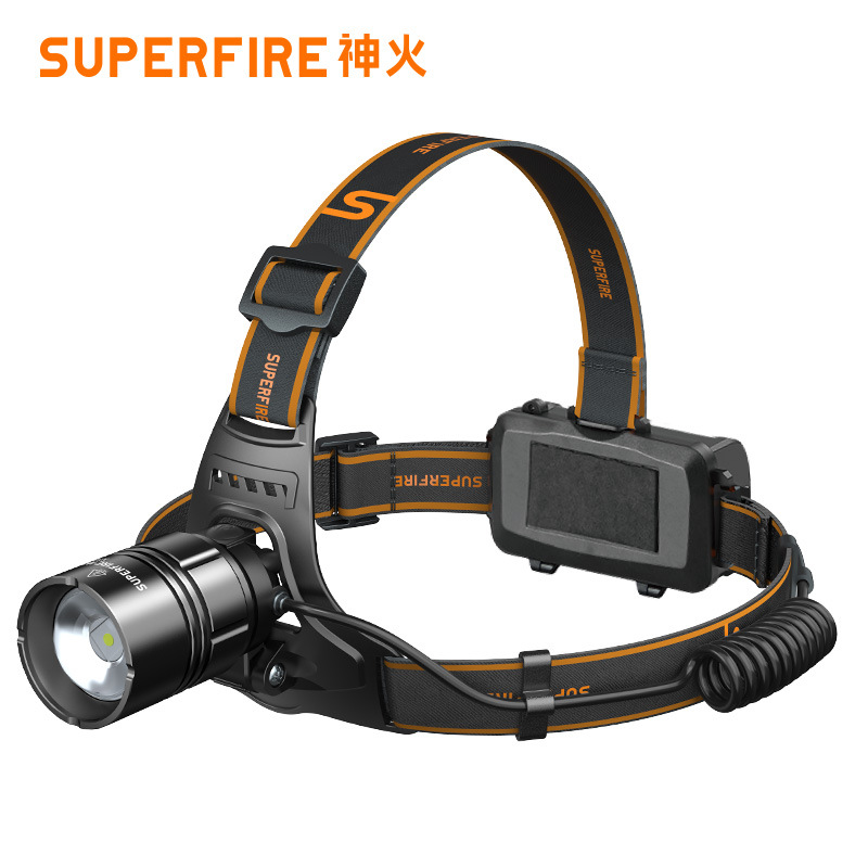 Shenhuo transfronterizo montado en la cabeza de largo alcance faro LED recargable zoom fuerte luz USB al aire libre pesca nocturna pesca faro al por mayor