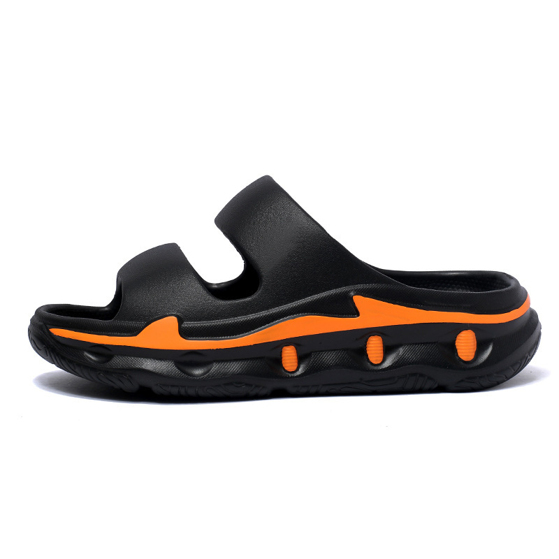 Zapatillas hombre 2025 nuevo verano antideslizante suela gruesa sensación de mierda sandalias y zapatillas pareja casa al aire libre zapatillas de dos desgaste
