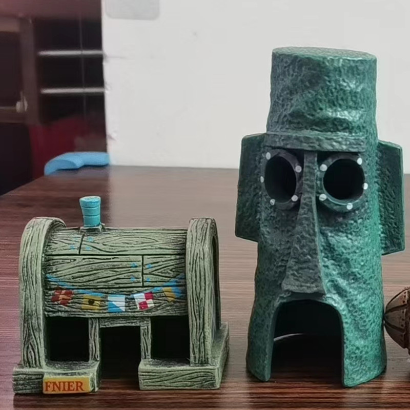 Pecera paisaje decoración piña casa rosa Coral submarino material de PVC no tiene miedo de caer acuario mundo submarino