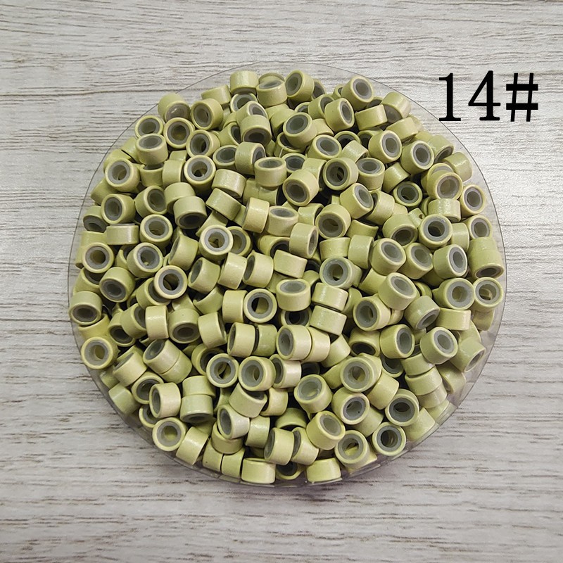 Clips de extensión de cabello sin costuras transfronterizos, anillos de extensión de cabello de silicona acampanados, clips de extensión de cabello con alambre dorado láser, anillos de extensión de cabello sin costuras.