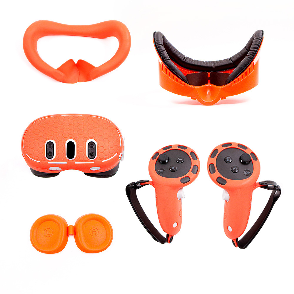 Suitable for Meta Quest3 console case, handle, silicone case, eye mask, glasses, vr combination set, VR accessories details Picture