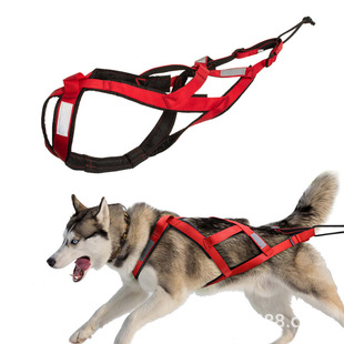 Sled dog trolley strap Amazon popular snowboard car traction rope night reflective dog sled chest strap
