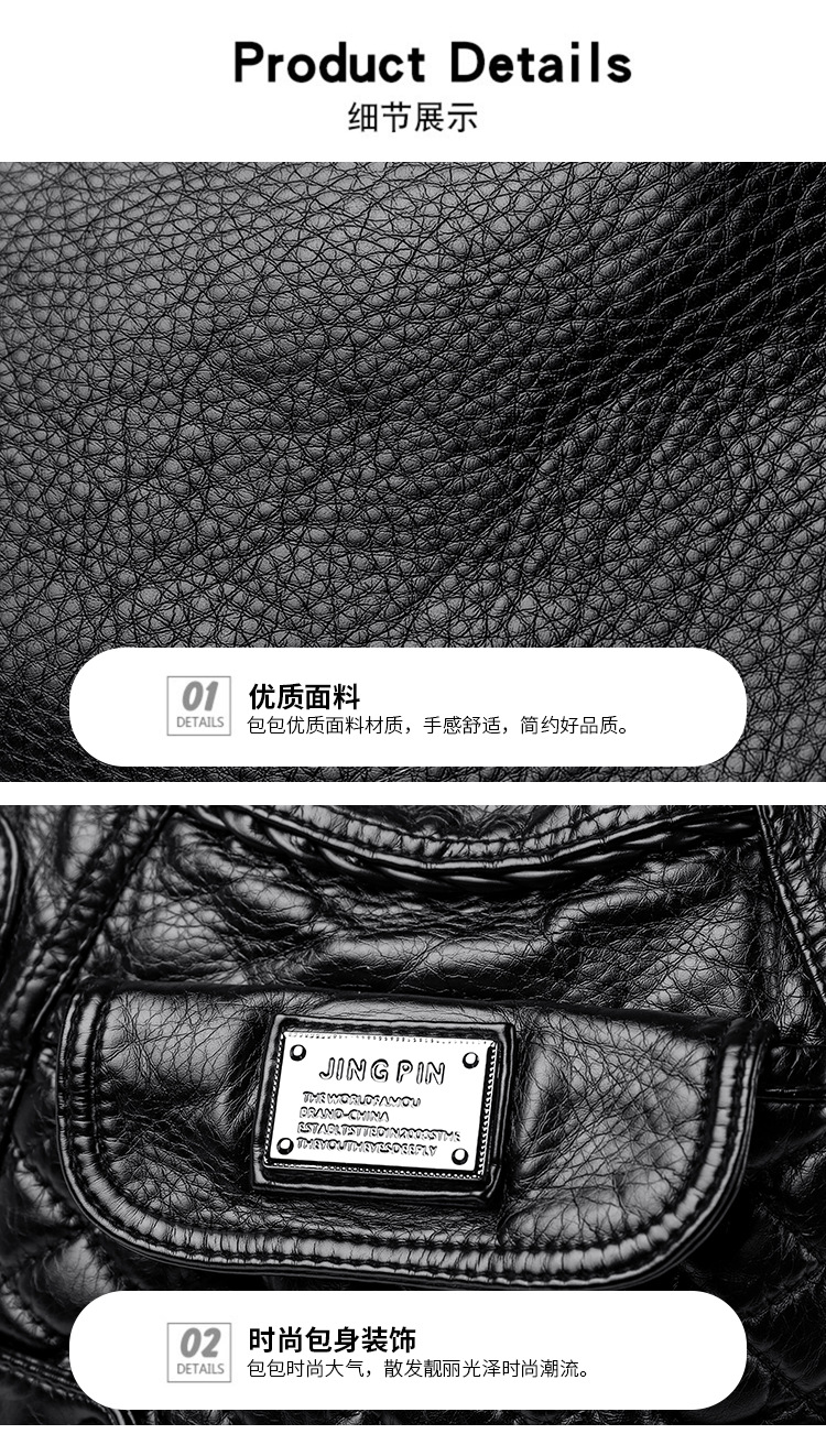 2023 New Mom Bag, washed leather casual commuting bag, women's large-capacity handbag, European and American style soft leather single-shoulder bag undefined