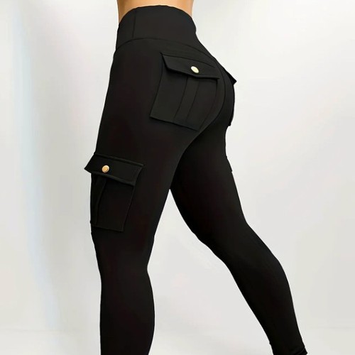 Amazon Women's Knit Work Pants, High-Waisted Women's Pants, Black, High-Elastic Pockets, Casual