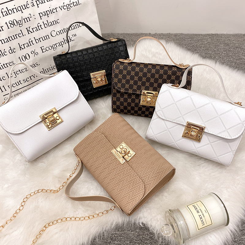 ladies hand bags Foreign Trade Bag Women's Chain Crossbody Bag 2022 Simple Fashion Portable Small Square Bag