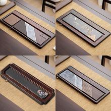 重竹乌金石茶盘 整块平板家用简约干泡盘重竹大小号茶台排水日式