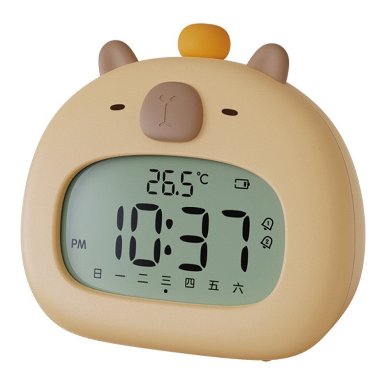 カピバラ目覚まし時計スマート充電時計児童学生専用寝坊カウントダウン夜灯電子アラーム|undefined