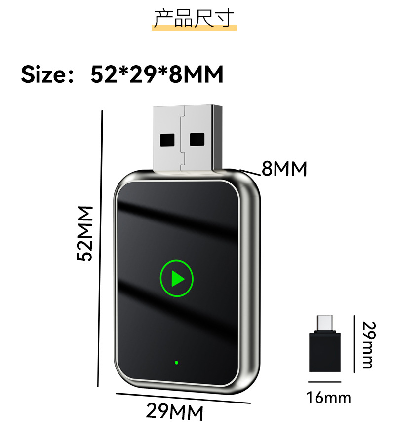 Hot-Selling 2-in-1 Carplay Wired to Wireless Box Smart Car Machine Interconnection Android Autocarplay Box